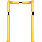Anti-nudge hoop | double-sided, deep version | steel tube  76 mm | yellow / black | total width: 750 mm | height above ground: 1150 mm | to be fixed by plugs